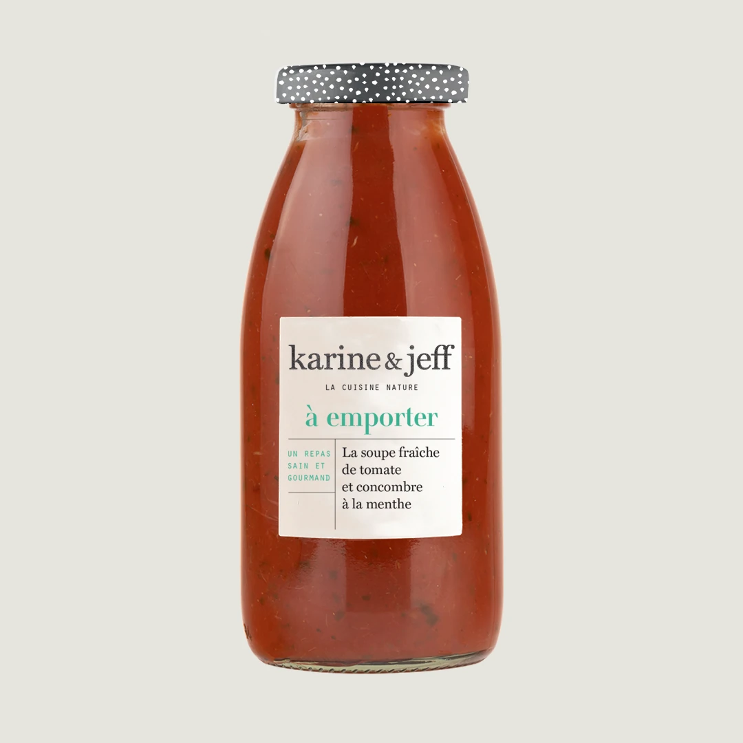 La soupe fraîche de tomate et concombre à la menthe (2)