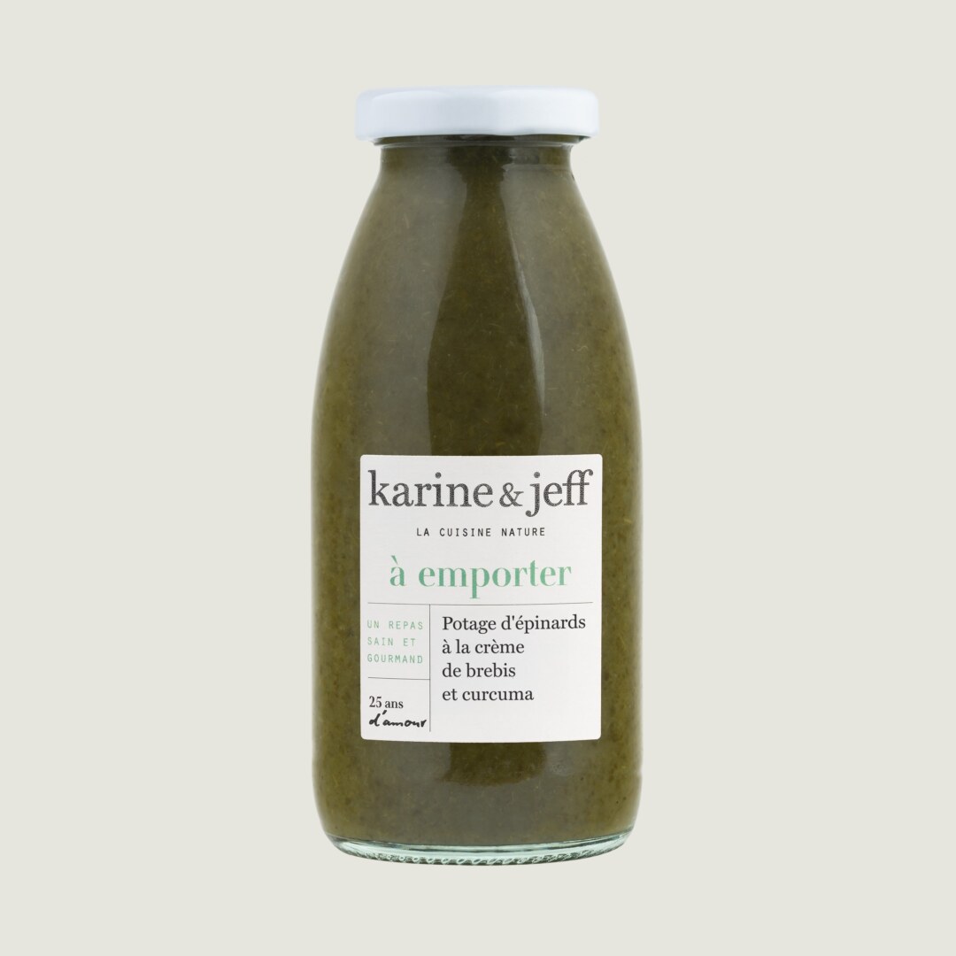 Le potage d'épinards à la crème de brebis et curcuma (2)