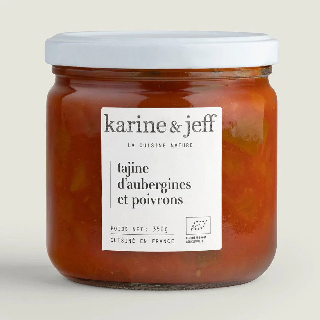 Idée recette : Tajine d'aubergine et poivrons / semoule aux raisins secs et fines herbes